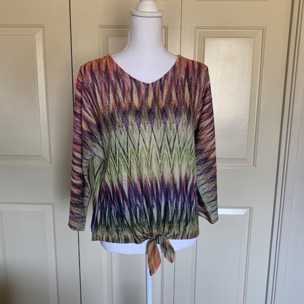 Chico’s Multi-Colored Top with Tie